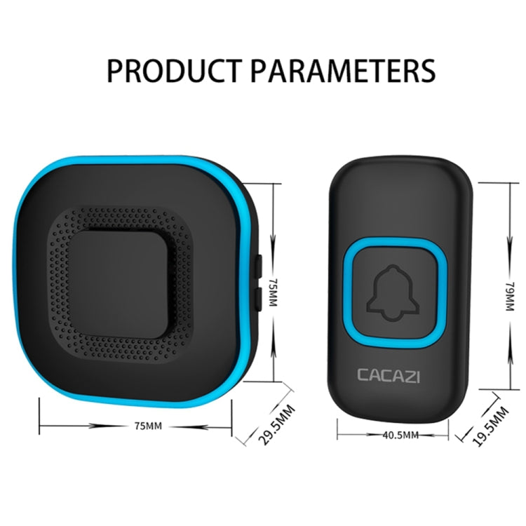 CACAZI V028F 1 For 3 Wireless Music Doorbell without Battery