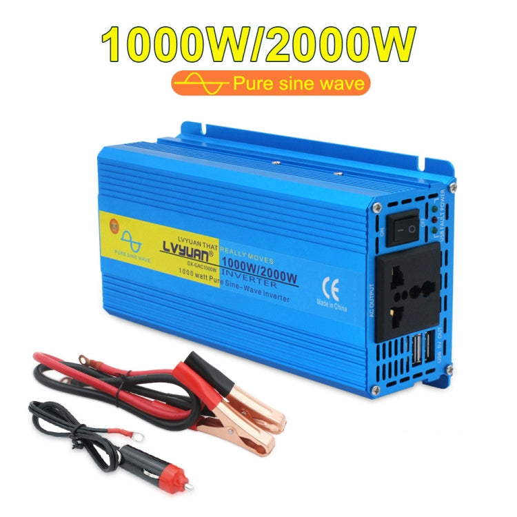 LVYUAN  2000W Car Home Pure Sine Wave Solar Inverter, 12V To 220V, 24V To 220V, 48V To 220V, 60V To 220V, 72V To 220V, 12V To 220V EU Plug, 12V To 220V AU Plug