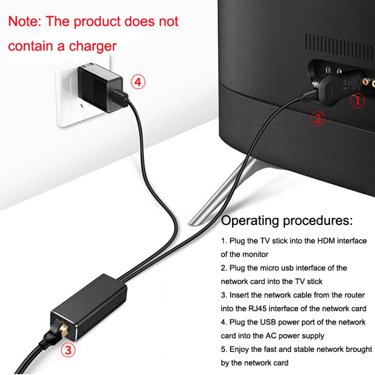 WK1109 Micro USB to RJ45 Network Card For Fire TV Stick, Micro USB