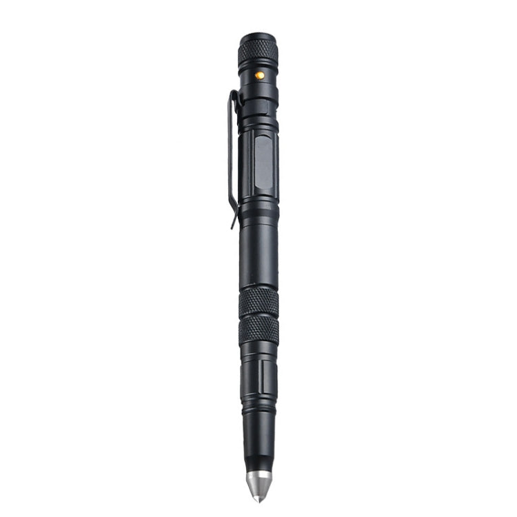 P08 Outdoor LED With Flashing Tungsten Steel Window Breaking Self-Defense Pen, Black, Gold, Grey