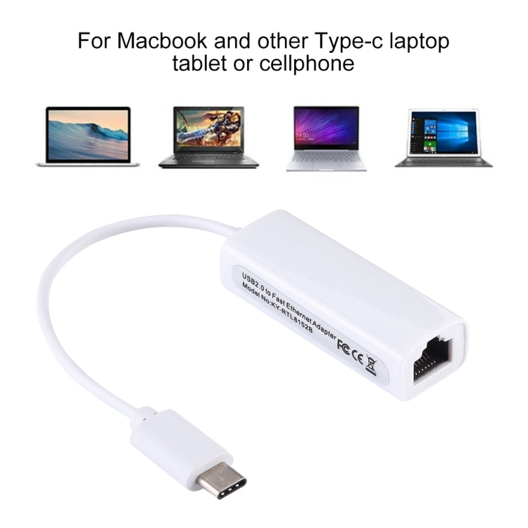 100M Driver-free Type-C/USB-C Network Card, Type-C