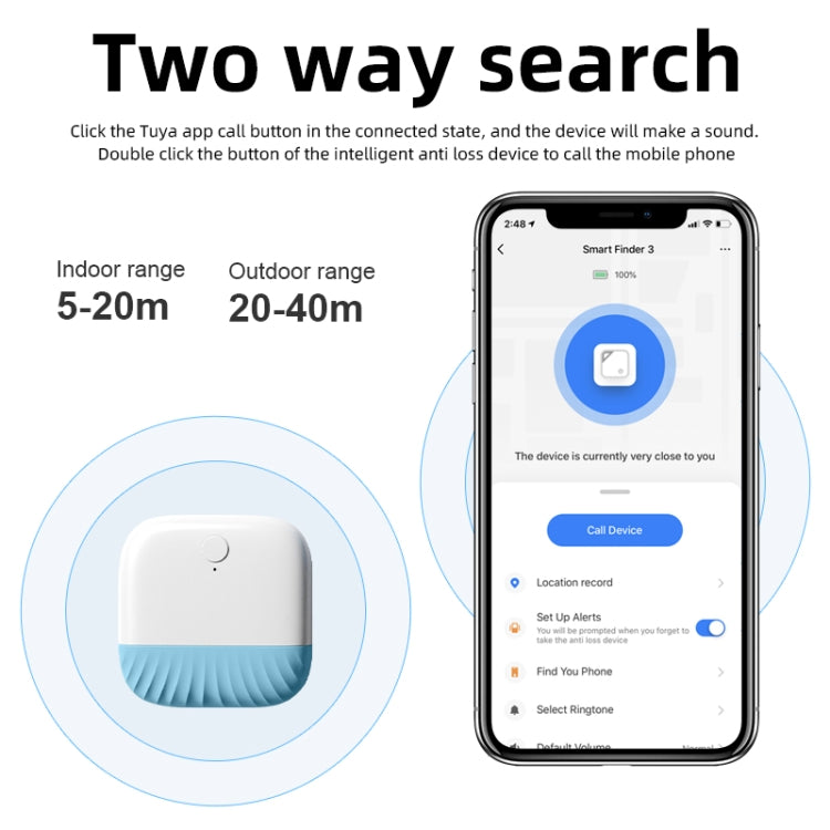 Wallet Key Finder Two Way Bluetooth Intelligent Anti-lost Device, Two Way Bluetooth Green, Two Way Bluetooth Blue, Two Way Bluetooth Black, Two Way Bluetooth Pink, Two Way Bluetooth Yellow