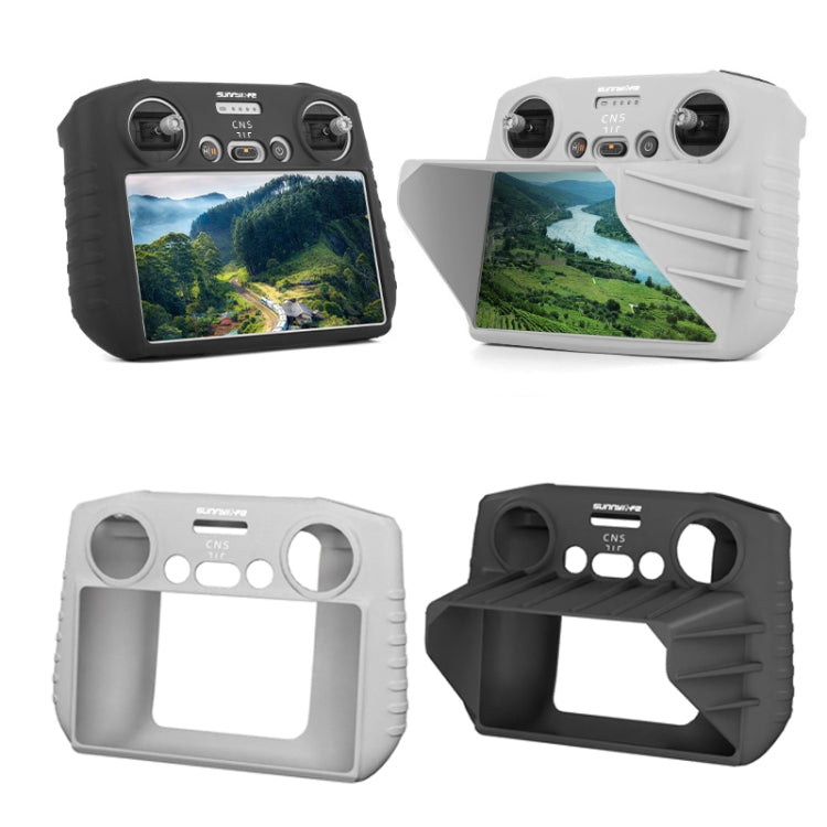 Sunnylife For DJI RC Remote Control Silicone Protective Case, Style: With Hood (Gray), For Mini 3 Pro DJI RC Without Hood (Black), For DJI RC Without Hood (Gray)