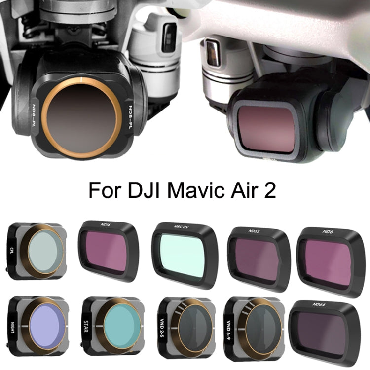 JSR For DJI Mavic Air 2 Motion Camera Filter, Style:, UV, ND8, ND16, ND32, ND64, STAR, Anti-light, ND2-5, ND6-9, ND2-5+ND6-9+Anti-light, MCUV+CPL+ND16+ND32, UV+CPL+ND8+ND16+ND32+ND64, UV+CPL+ND8+ND16+ND32+ND64+STAR+Anti-light