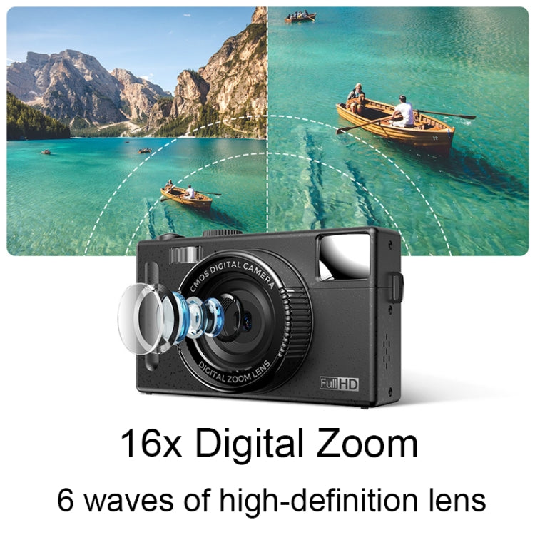 R1 48 Million HD Pixels 3.0 Inch IPS Screen Children Digital Camera, Spec:, Black, Pink, Black+Card Reader, Pink+Card Reader