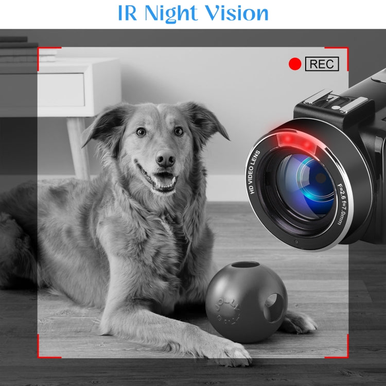 5600PX Zoomable 4K Digital Video Camera Black, Black, With Fill Light + Wide Angle Lens, With Hood + Microphone + Wide-angle Lens, With Stabilizers Kit