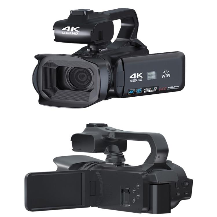 64MP 18X Zoom 4-Inch Touch Screen Handheld Digital Video Camera, 4K 16G