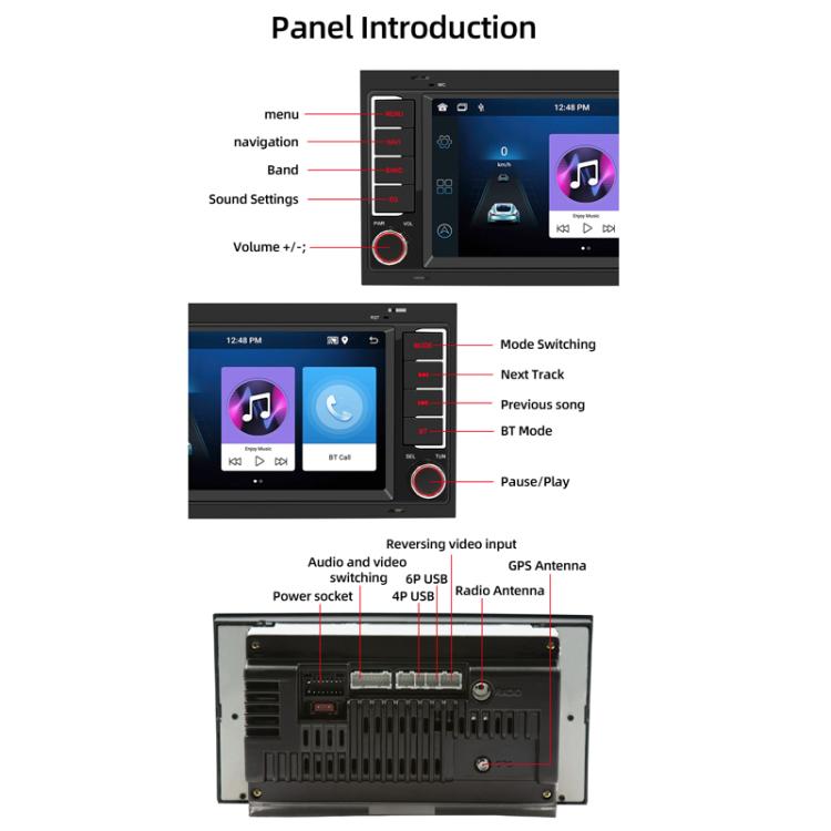For Volkswagen Touareg 7 Inch GPS Navigation WIFI Car MP5, 1+32G, 2+32G, 2+64G