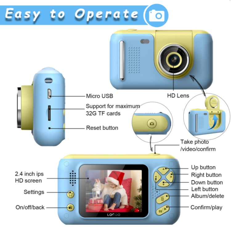 2.4 Inch Children HD Reversible Photo SLR Camera, Pink, Yellow Blue, Pink With Bracket, Yellow Blue With Bracket, Pink + 8G Memory Card + Card Reader, Pink + 16G Memory Card + Card Reader, Pink + 32G Memory Card + Card Reader���������������������������...