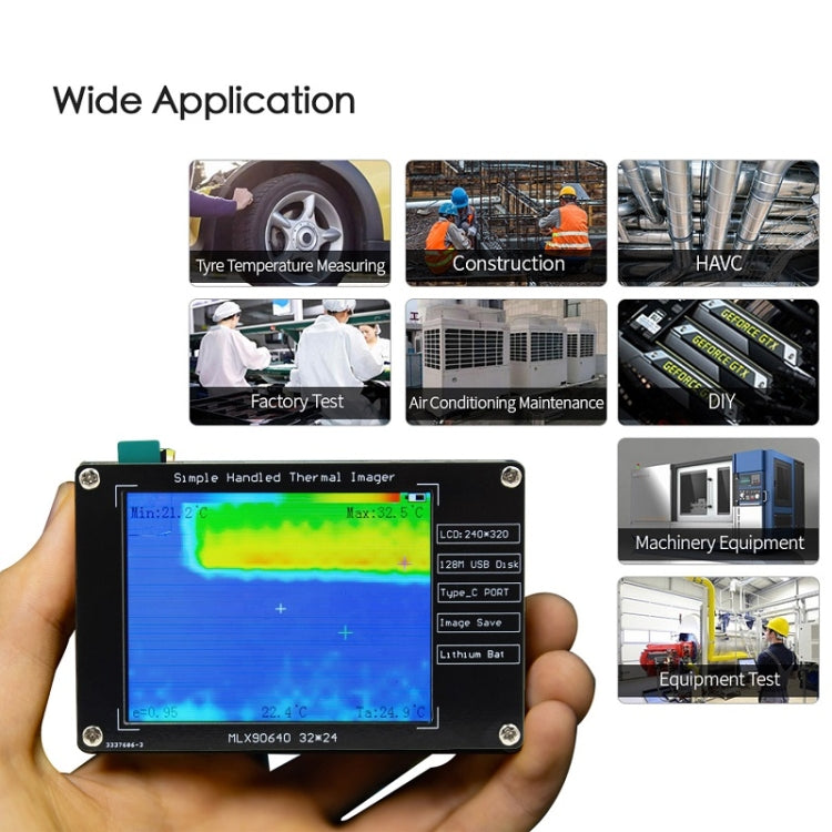 MLX90640 2.8-Inch LCD Digital Infrared Thermal Imaging Inspection Tool, MLX90640