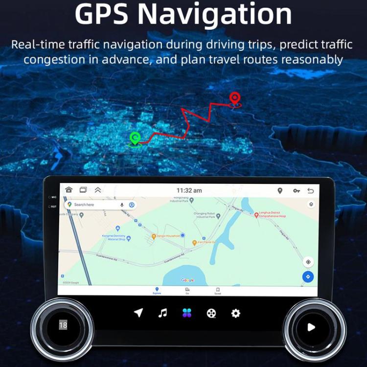 10.1 inch IPS Display + 2.5D Touch Screen Bluetooth FM Radio Car Navigation Machine, 1+32G, 2+32G, 2+64G