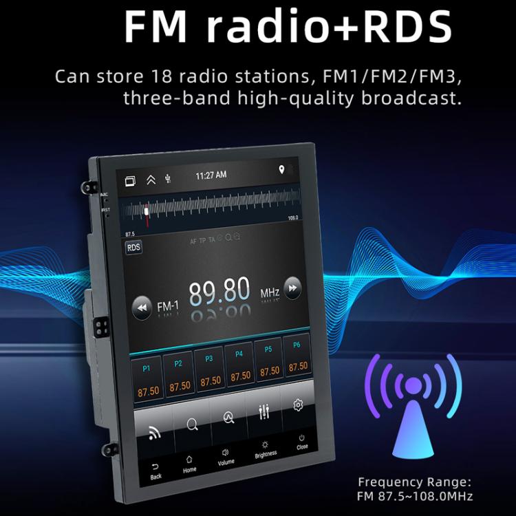 9.7 inch Vertical Screen Bluetooth Radio Android 13 GPS Navigation Device, 1+32G, 2+32G, 2+64G