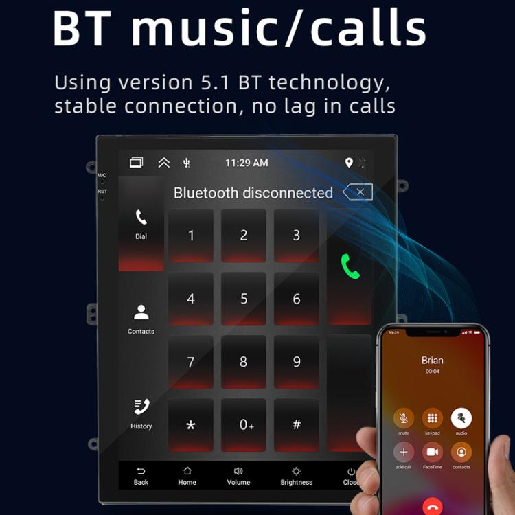 9.7 inch Vertical Screen Bluetooth Radio Android 13 GPS Navigation Device, 1+32G, 2+32G, 2+64G
