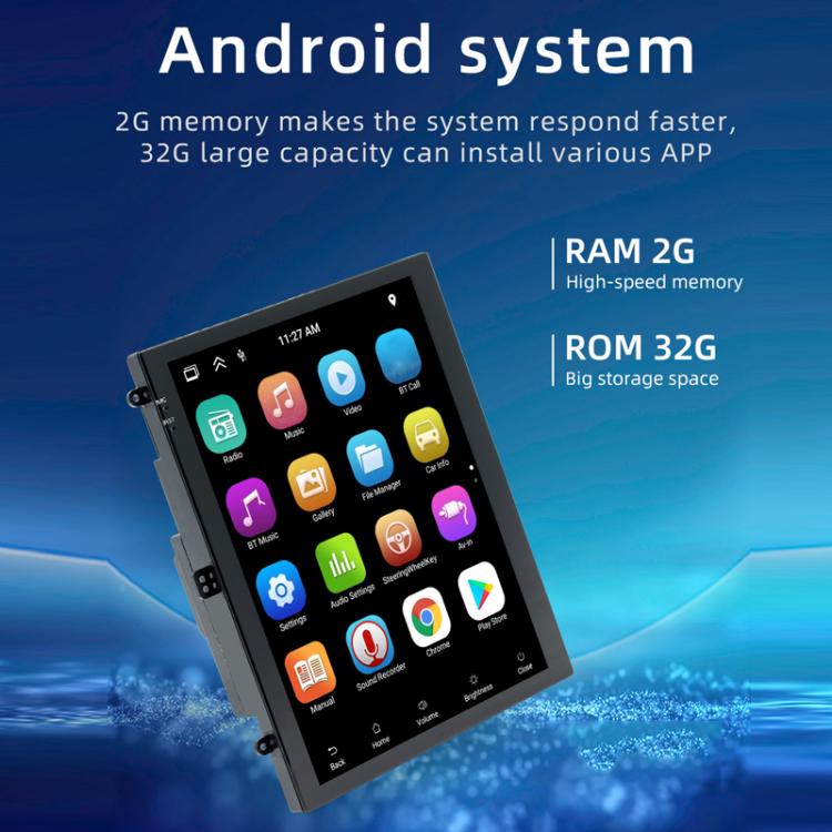 9.7 inch Vertical Screen Bluetooth Radio Android 13 GPS Navigation Device, 1+32G, 2+32G, 2+64G