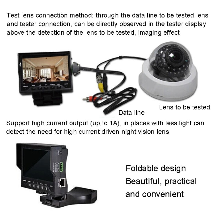 JSK-4300B 4.3 inch Handheld 12V Output Network Cable Monitoring Tester, 4.3 inch (With US Plug Power Adapter), 4.3 inch (With EU Plug Power Adapter), 4.3 inch (With UK Plug Power Adapter), 4.3 inch (With AU Plug Power Adapter)
