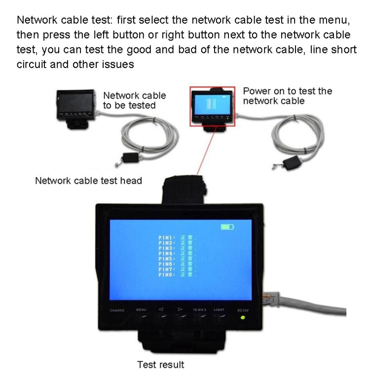 JSK-4300B 4.3 inch Handheld 12V Output Network Cable Monitoring Tester, 4.3 inch (With US Plug Power Adapter), 4.3 inch (With EU Plug Power Adapter), 4.3 inch (With UK Plug Power Adapter), 4.3 inch (With AU Plug Power Adapter)