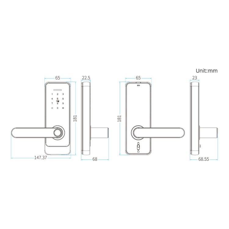 C89 Smart Fingerprint Password Lock Home Indoor Door TUYA System Lock, C89 Black, C89 Silver