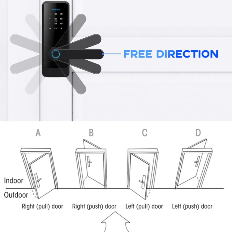 C89 Smart Fingerprint Password Lock Home Indoor Door TUYA System Lock, C89 Black, C89 Silver