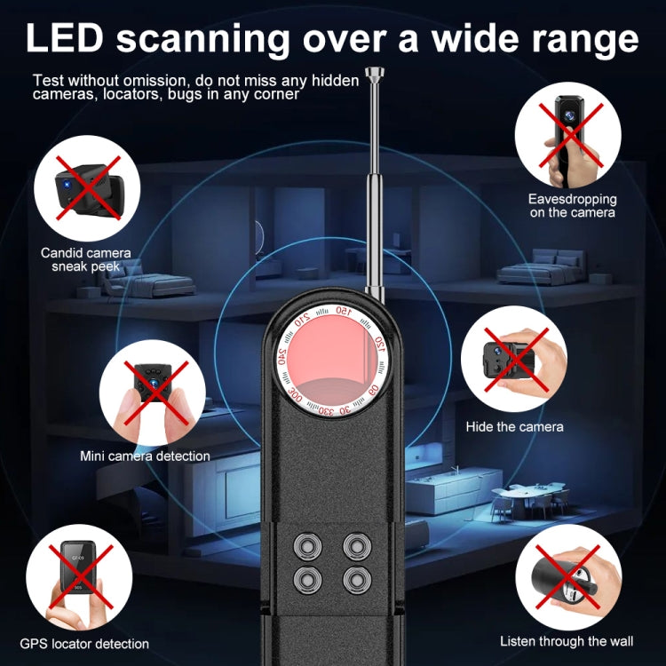 T01 Wireless Detector Camera Anti-eavesdropping Positioning GPS Alarm, T01