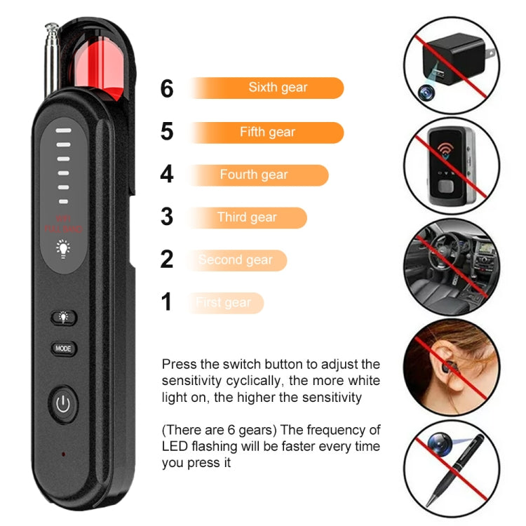 T01 Wireless Detector Camera Anti-eavesdropping Positioning GPS Alarm, T01