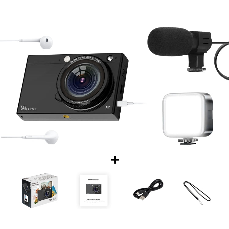 High-Definition CCD Digital Camera 64 Million WiFi Card Camera, Black, White, Black + Microphone/Fill Light/Headphone Cable, White + Microphone/Fill Light/Headphone Cable, Black + Fill Light, White + Fill Light, Black + Microphone, White + Microphone��...