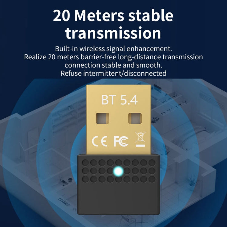 USB Bluetooth 5.4 Adapter Transmitter Receiver Bluetooth Audio PC Adapter, Bluetooth 5.4