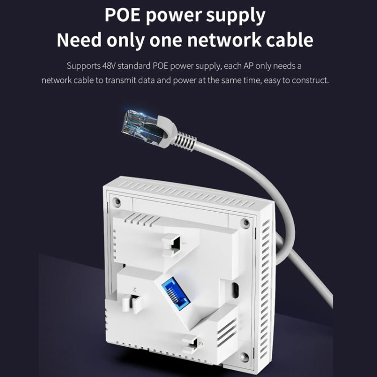 COMFAST CF-E591AX 1500Mbps Dual-Band WiFi6 In-Wall AP Supports 48V POE Power Supply, CF-E591AX