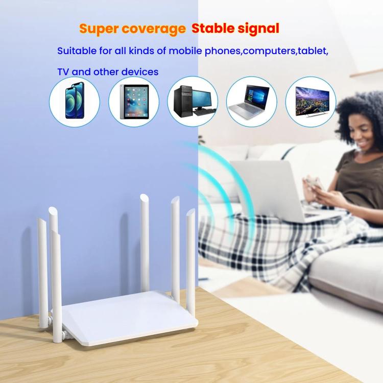 Urant Wireless Router Supports AP Broadband Dial-up With 6x5dB Antenna, 300Mbps EU Plug, 300Mbps US Plug, 1200Mbps EU Plug, 1200Mbps US Plug