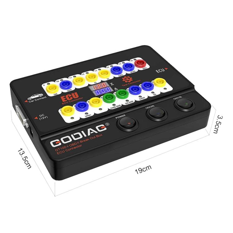 GODIAG GT100+ OBDII Breakout Box Diagnostic Port Tester ECU Bench Connector, UK Plug, UK Plug