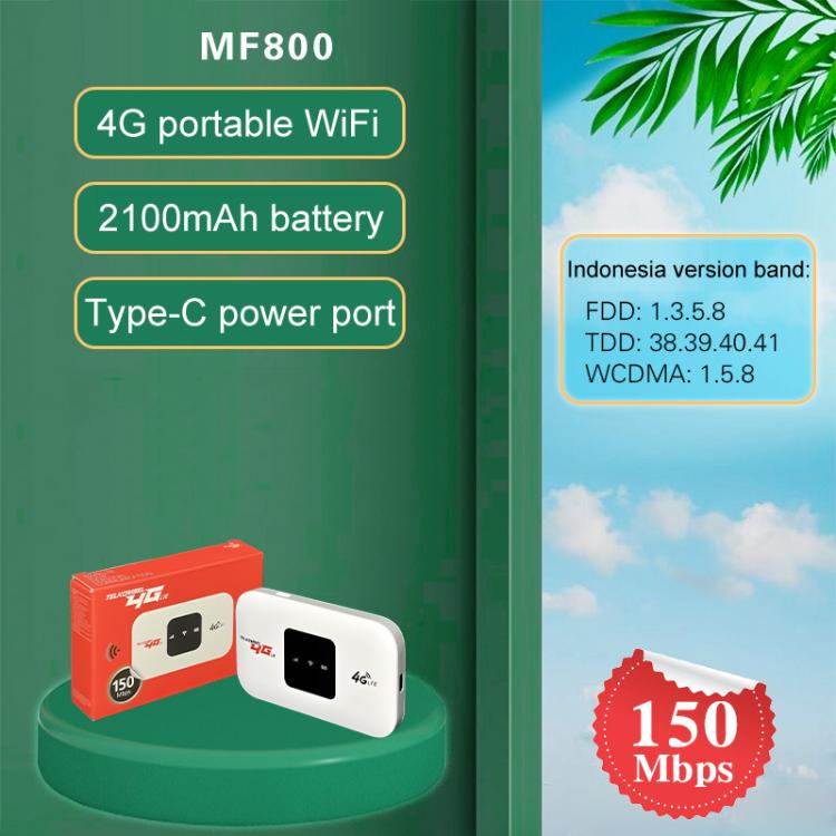 4G Mobile WiFi Portable SIM Card Router, MF800 Indonesia Version