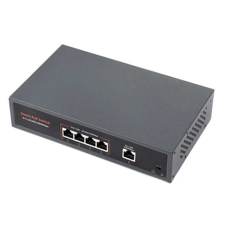 Waveshare 120W Industrial 4-Ports Gigabit Ethernet PoE Switch, US Plug, EU Plug