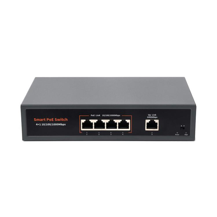 Waveshare 120W Industrial 4-Ports Gigabit Ethernet PoE Switch, US Plug, EU Plug