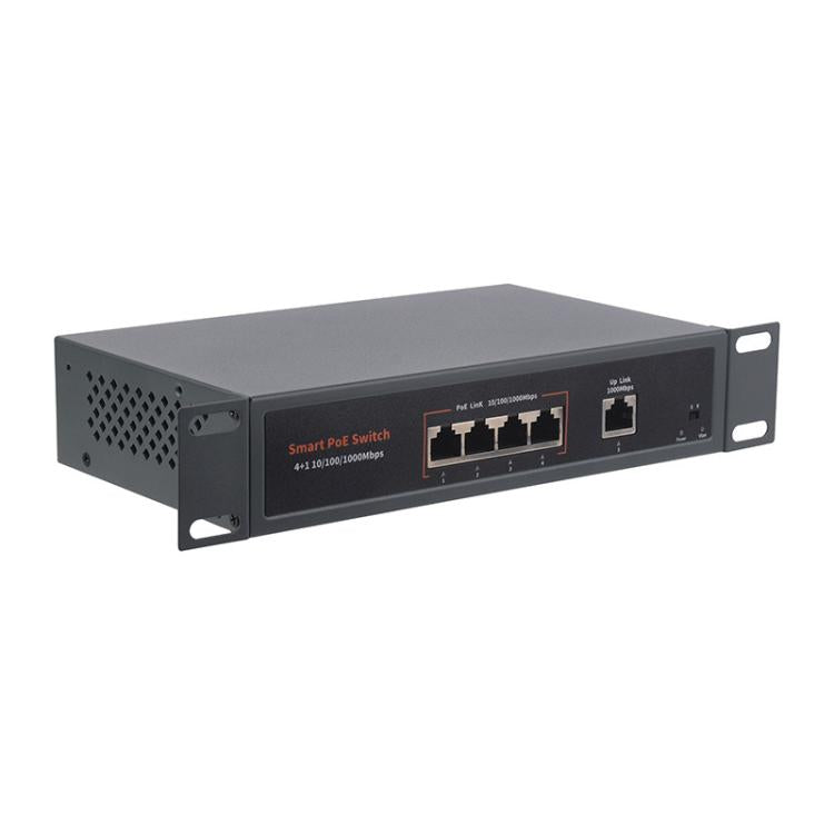 Waveshare 120W Industrial 4-Ports Gigabit Ethernet PoE Switch, US Plug, EU Plug