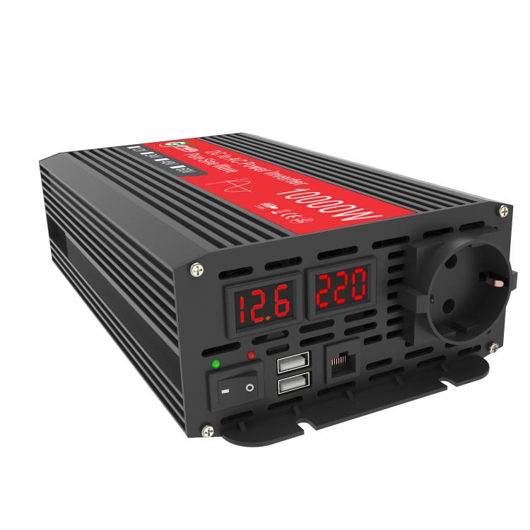Gurxun 1500W Dual USB Fast Charger Dual Digital Display Pure Sine Wave Inverter, EU Plug 12V To 220V, US Plug 12V To 110V, Brazil Plug 12V To 110V, Brazil Plug 12V To 220V