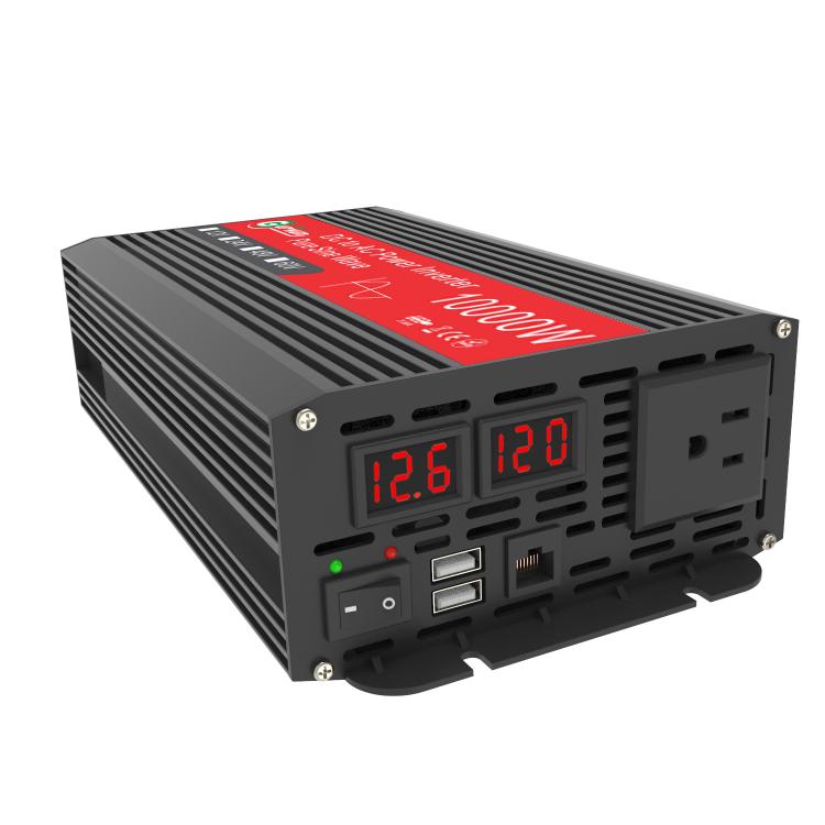 Gurxun 1500W Dual USB Fast Charger Dual Digital Display Pure Sine Wave Inverter, EU Plug 12V To 220V, US Plug 12V To 110V, Brazil Plug 12V To 110V, Brazil Plug 12V To 220V