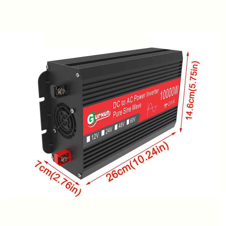 Gurxun 1500W Dual USB Fast Charger Dual Digital Display Pure Sine Wave Inverter, EU Plug 12V To 220V, US Plug 12V To 110V, Brazil Plug 12V To 110V, Brazil Plug 12V To 220V
