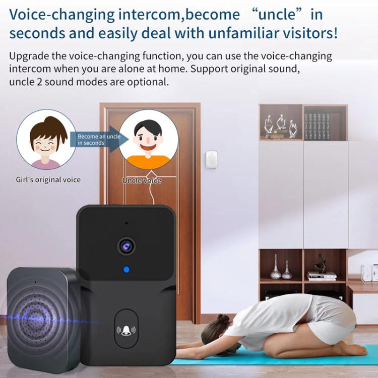M8 WiFi Video Doorbell Supports Tuya APP Remote HD Night Vision Voice Intercom, M8 Black, M8 White