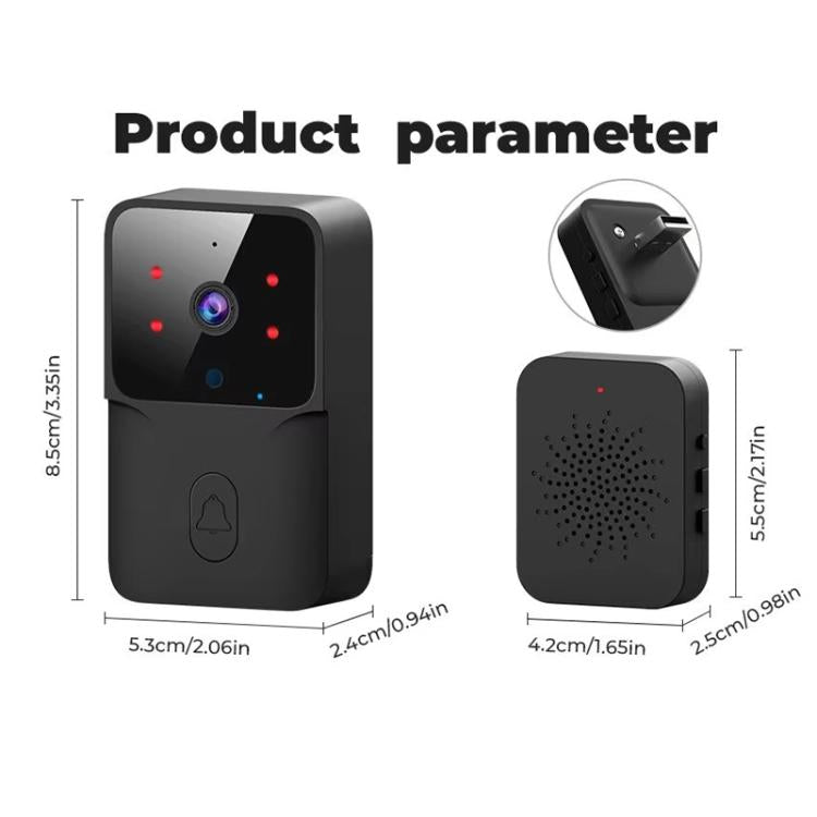M8 WiFi Video Doorbell Supports Tuya APP Remote HD Night Vision Voice Intercom, M8 Black, M8 White
