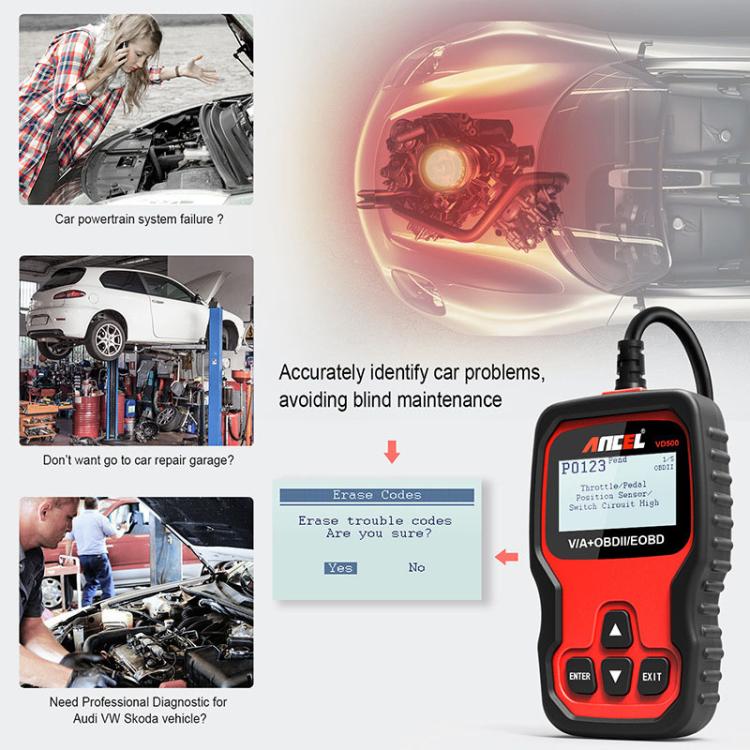 Ancel VD500 For Volkswagen / Audi / Skoda / Seat Automotive Diagnostic Scan Tool