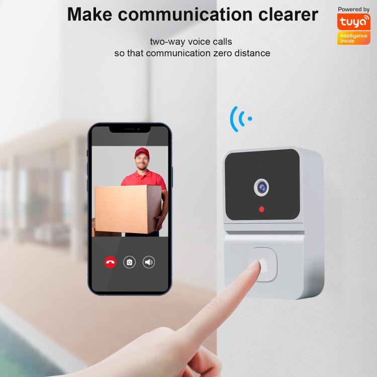 T3 WiFi Video Smart Doorbell Supports Tuya APP Night Vision Two-way Intercom, T3  White