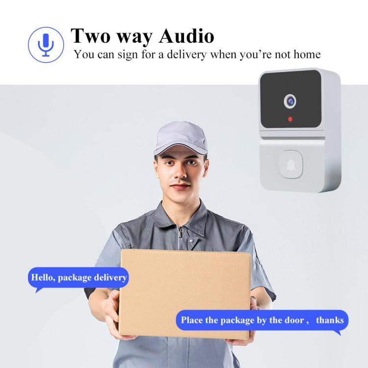 T3 WiFi Video Smart Doorbell Supports Tuya APP Night Vision Two-way Intercom, T3  White