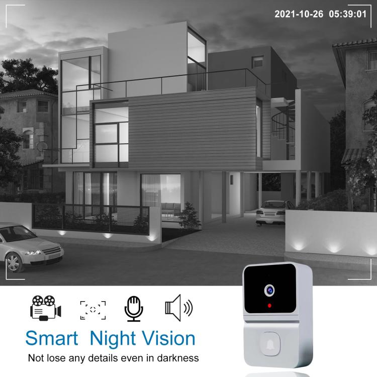T3 WiFi Video Smart Doorbell Supports Tuya APP Night Vision Two-way Intercom, T3  White