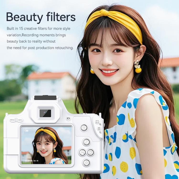48 Million Pixel 2K Ultra HD Mini Digital Portable Camera, Black, White, White+Fill Light, Black+Fill Light