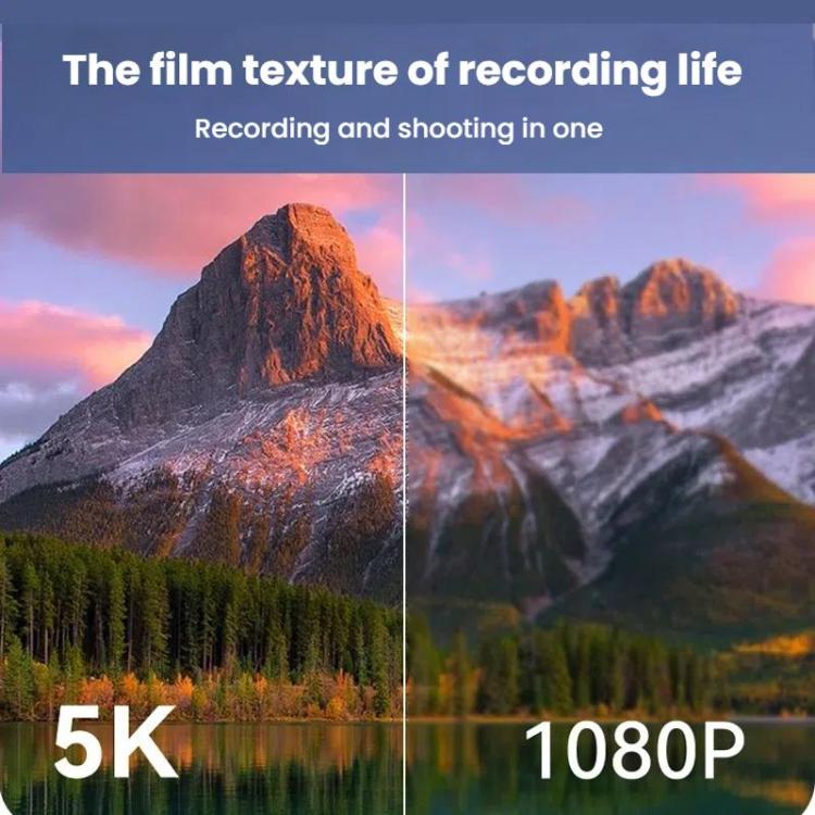 W1 5K HD Digital Camera 75MP 18X Digital Zoom WiFi Video Recorder With Flip Screen