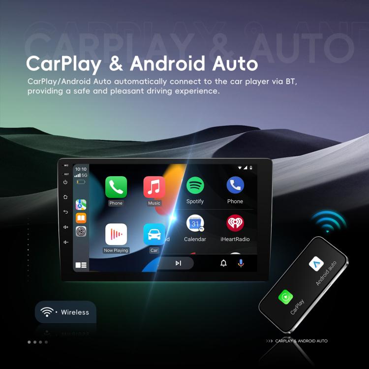 9 Inch Android 4+64G Dual-Butt Large Screen Car Carplay Built-In DAB Car Central Control Integrated Navigation System, Standard, Standard+AHD+Microphone