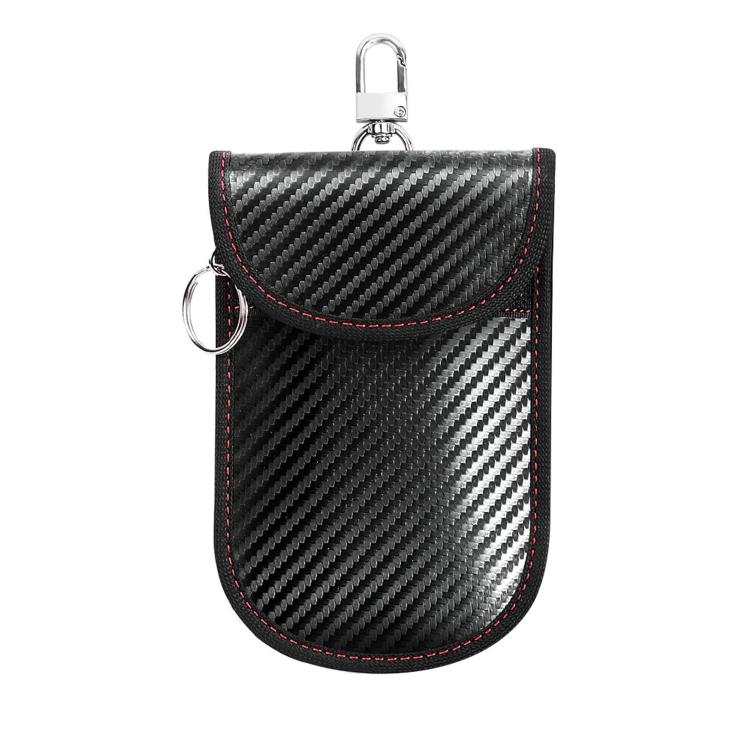 RFID Blocking Car Key Holder Anti-Skimming Carbon Fiber Key Case for Vehicles, Credit Cards & Electronics, Medium Red Line, Medium Green Line, Small Black Line