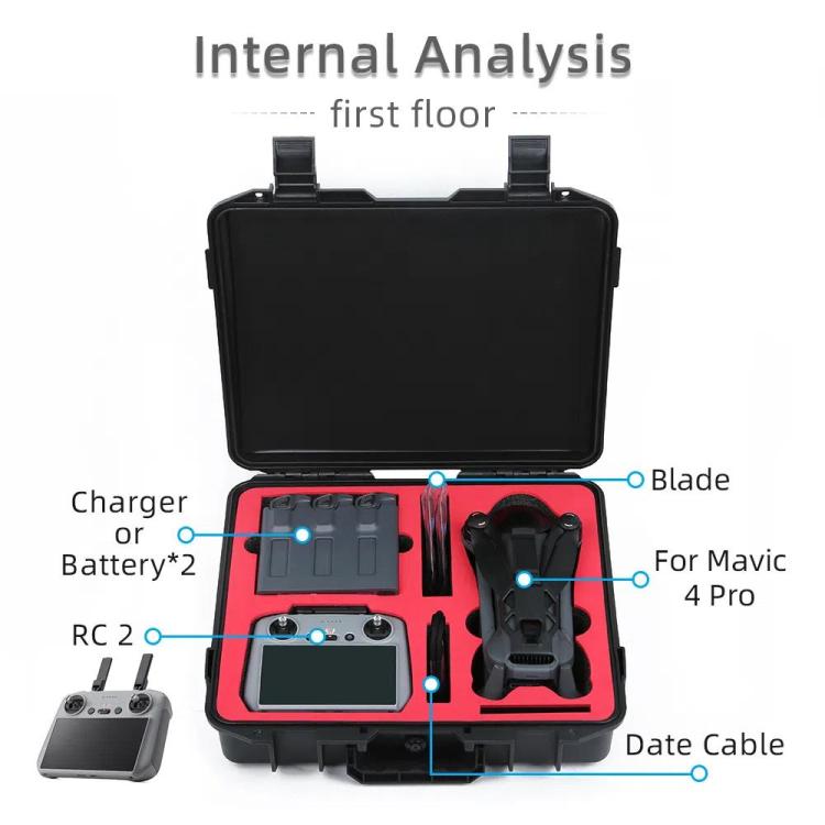 For DJI Mavic 4 Pro Fly More Combo RC 2 Explosion-Proof Box EVA Shockproof Storage Case With Shoulder Strap