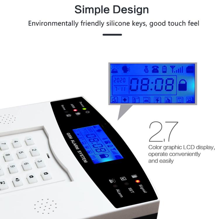 WiFi + 2G/GSM Smart Security Alarm System Kit Tuya-Compatible with 2.7-inch Display, PIR Motion Sensor & Door/Window Contact, US Plug, EU Plug