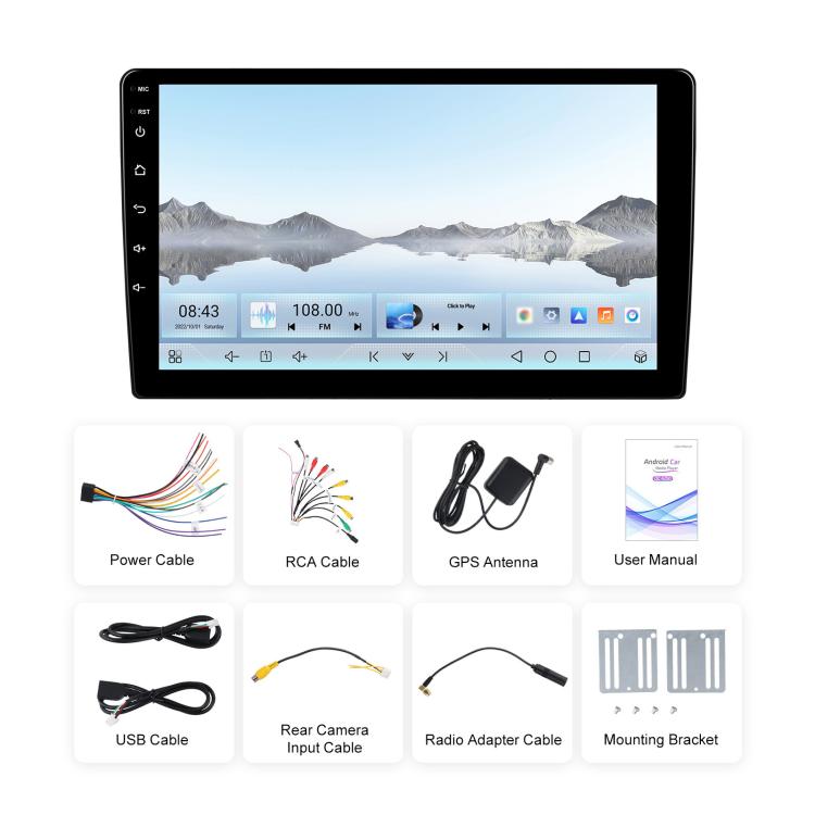 7 Inch 4+64G WiFi Version Dual Butt Universal Bluetooth Wireless Carplay Car Navigation Center Control, Standard, Standard+AHD+Mic