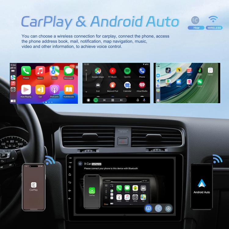 7 Inch 4+64G WiFi Version Dual Butt Universal Bluetooth Wireless Carplay Car Navigation Center Control, Standard, Standard+AHD+Mic